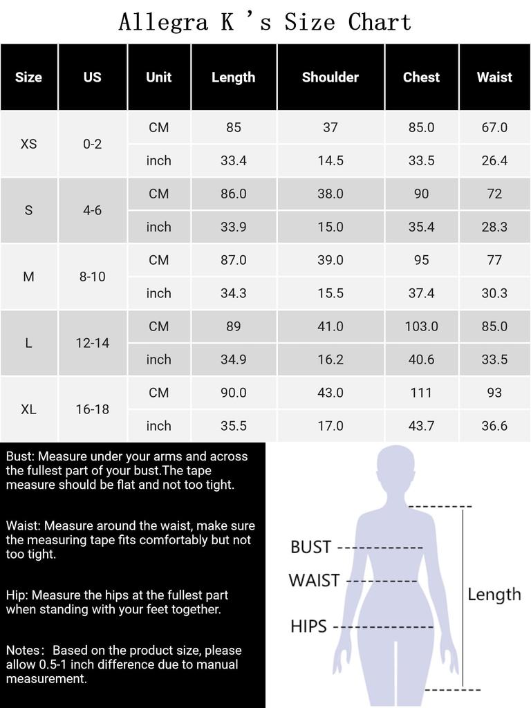 Allegra K Women's Work Dress, Flared Dress, Contrast Color, Fit, Black, Size L