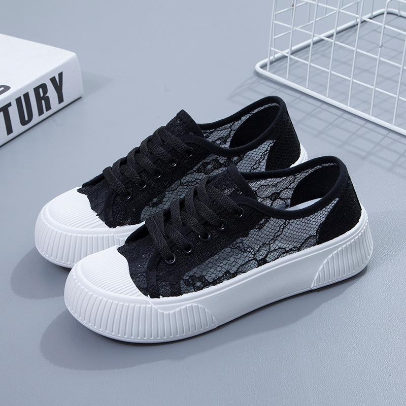 Летние женские кружевные парусиновые туфли с вырезами, дышащие сетчатые кроссовки, женские туфли на плоской подошве, удобная обувь для ходьбы с низким верхом