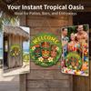 Rustic Summer Theme Hawaiian Tiki Mask Bar Sign Retro Round Bar Signage Handmade Decorative Tags Party Decoration