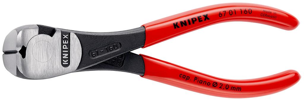 Клещи кусачки торцевые с высоким рычагом KNIPEX 6701-160 (SB)