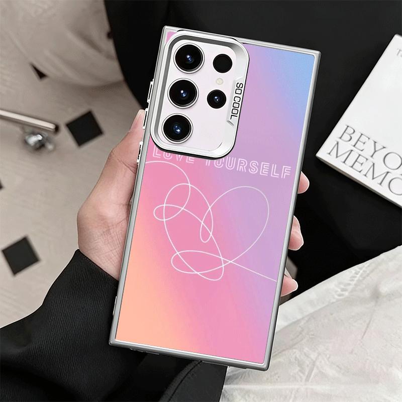 Люби Себя Цветочное Сердце Линия Kpop Ударопрочный Чехол для Телефона для Samsung Galaxy S26 Edge S25 Ultra S24 FE S23 Plus S21 Чехол Анти