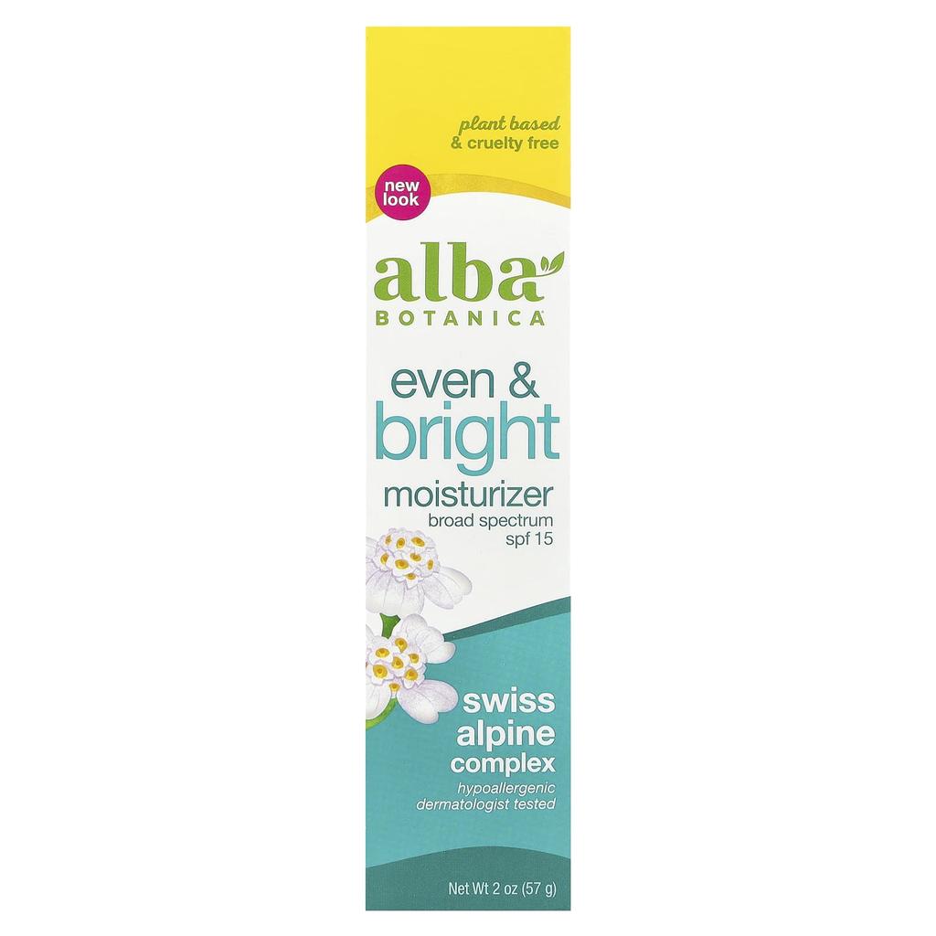 Alba Botanica, увлажняющий крем Even & Bright, SPF 15, 2 унции (57 г)