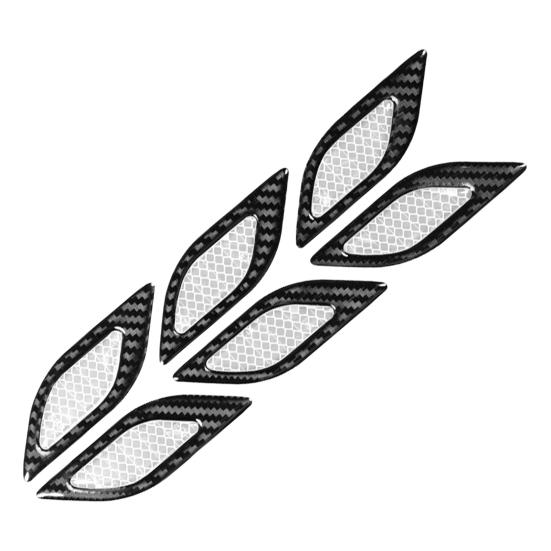 6 шт. автомобильная светоотражающая лента против царапин из углеродного волокна 3D автомобильная предупреждающая наклейка лента пленка