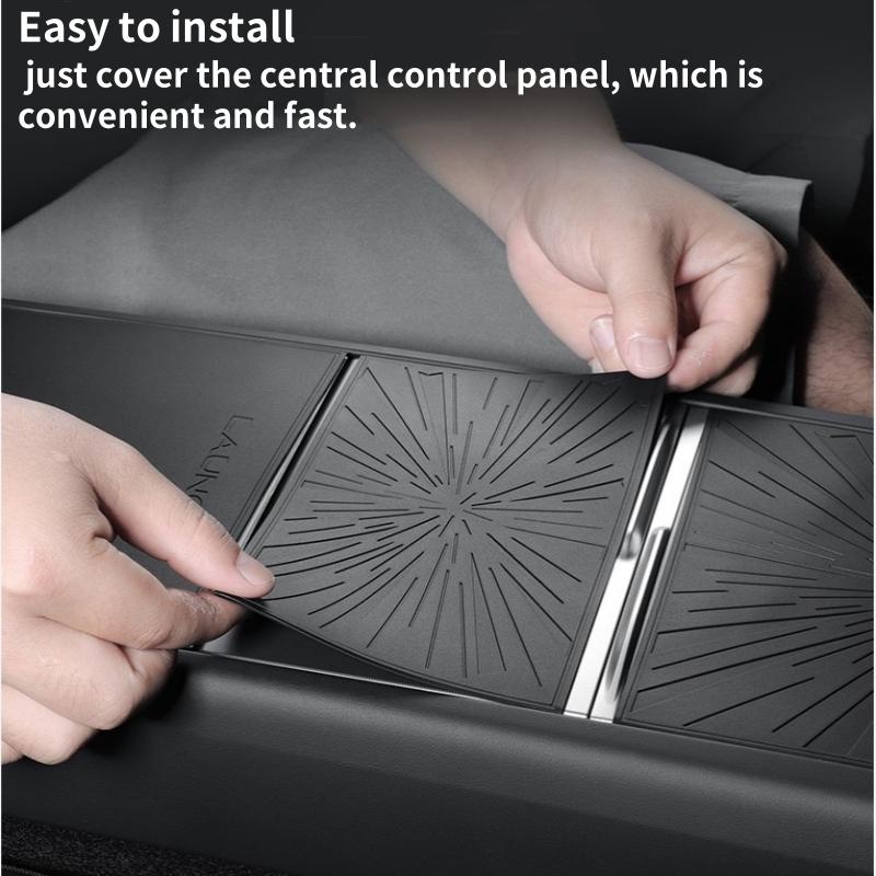 For Tesla Model Y Juniper / Launch 2025 Center Console Panel Sticker Silicone Interior Decoration Wrap Kit Protector Accessories