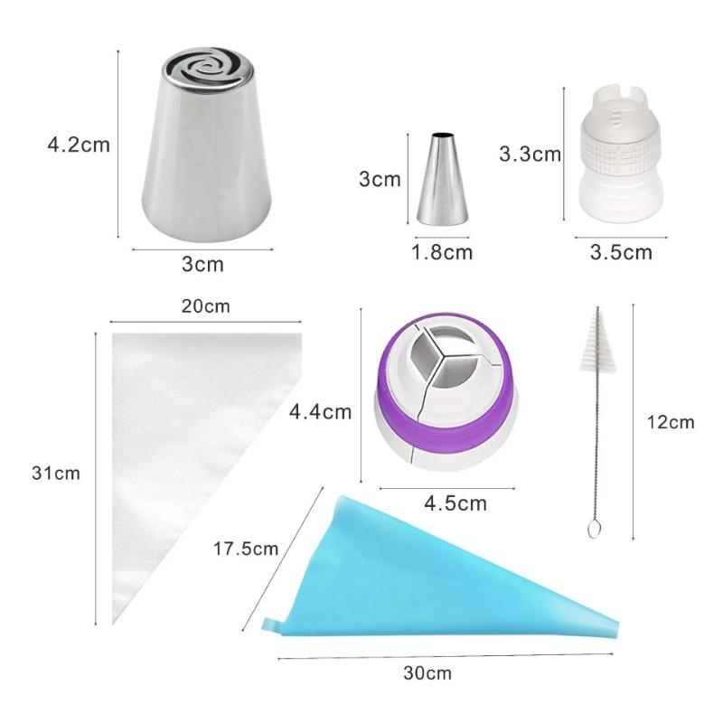 13/8 шт. набор насадок для кондитерских изделий в виде тюльпанов из нержавеющей стали, насадки для украшения торта в виде цветка, мешка для кексов