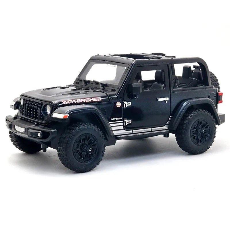 1:24 Джипа Wrangler Rubicon Внедорожник Сплав Модель Автомобиля Литье под Давлением Металл Внедорожные Машины Модель Автомобиля Симуляция Звук Свет Детские Игрушки Подарок