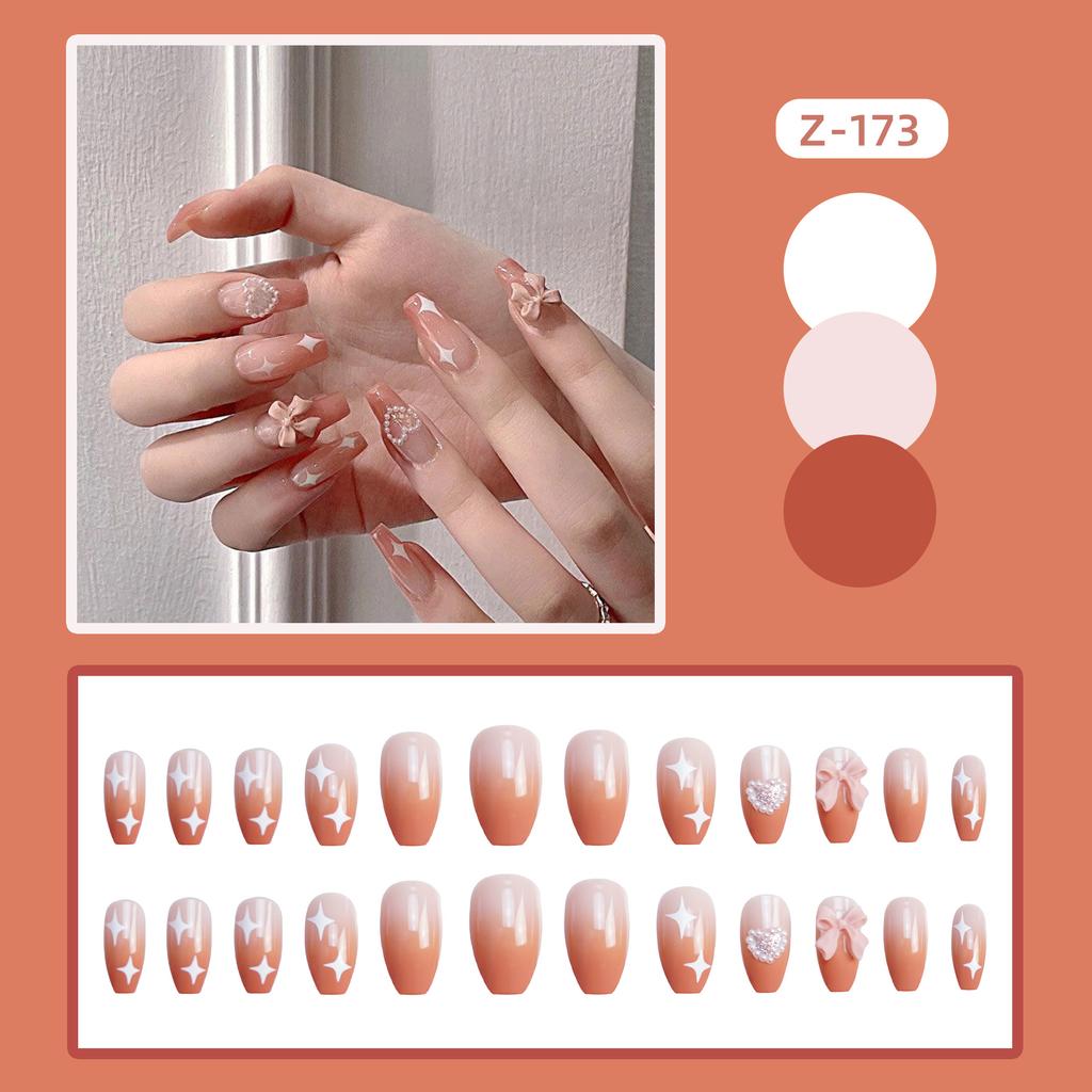 24Pcs Frosted Smoky Black Ripple Fake Nails Full Coverage Removable Press On Nails Finished Nail Stickers