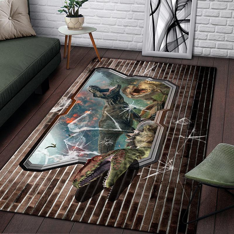 3D динозавр Юрского периода Дракон узор декоративный квадратный ковер современный дом гостиная пол матовый ковер для спальни художественный коврик для плаката