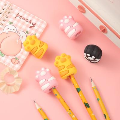 Мягкие силиконовые точилки для карандашей Kawaii Paw, школьные канцелярские принадлежности, подарочные канцелярские принадлежности для детей, призы, милый журнал Deco