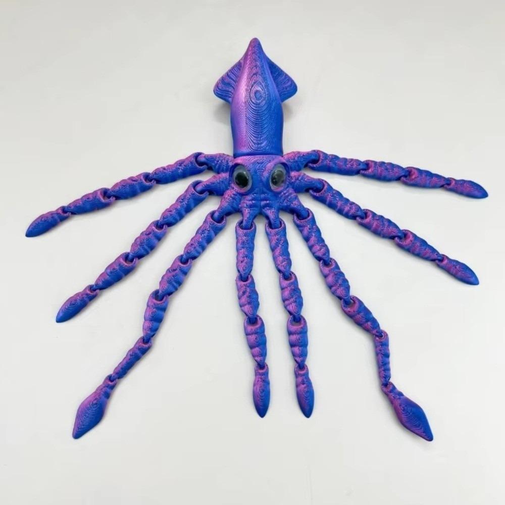 Action Figures 3D Printed Model Toy Movable Joints Octopus Model New Squid Model For Kids Gift