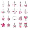 New 925 Silver Barbi Pink Fashion Makeup Pendant Beads DIY Style Jewelry Accessories Bracelet Charm Jewelry Gift