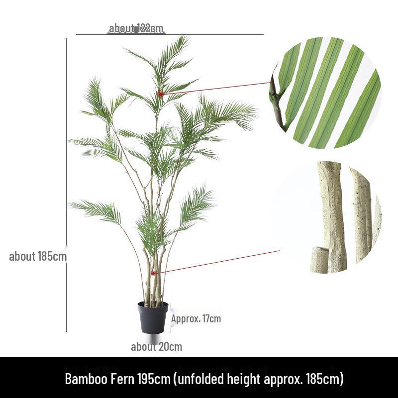 Nordic Phoenix Bamboo Indoor Decorative Potted Plant - Large Artificial Greenery for Living Room or Office