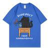 Disrespect Your Surroundings Funny Cat Meme Tshirt Fashion Casual Short Sleeve T Shirts Unisex Unisex Summer Loose Cotton Tshirts