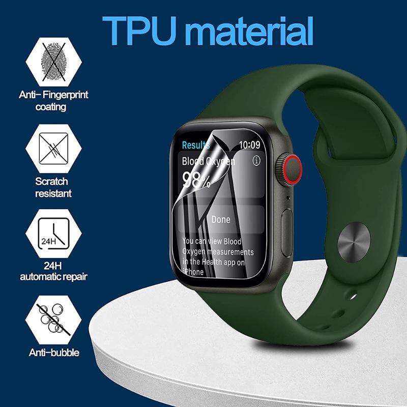 Подходит для Apple-Watch7 41/45мм Защитная пленка На весь экран Изогнутая поверхность ТПУ Горячее изгибание Защита Взрывозащищенная