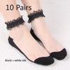 10 пар женских летних тонких прозрачных кружевных женских носков-лодочек с кристаллами и стеклянными чулками для женщин