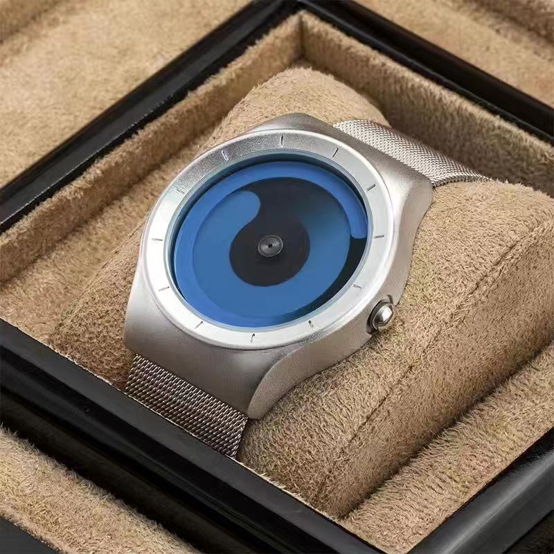 Инновационные мужские кварцевые часы Swirl без стрелок – Водонепроницаемые, Стильные и Идеальные для Студентов