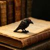 Фигурка Готического Ворона, Статуэтка Ворона из Смолы с Красными Глазами, Темные Вороны Настольные Украшения, Хэллоуинские Украшения Уникальные Готские Подарки