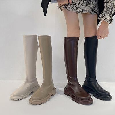 Модные высокие сапоги до бедра, женская обувь на платформе, женские сапоги до колена на толстой подошве, осенне-зимние женские длинные мотоциклетные ботинки