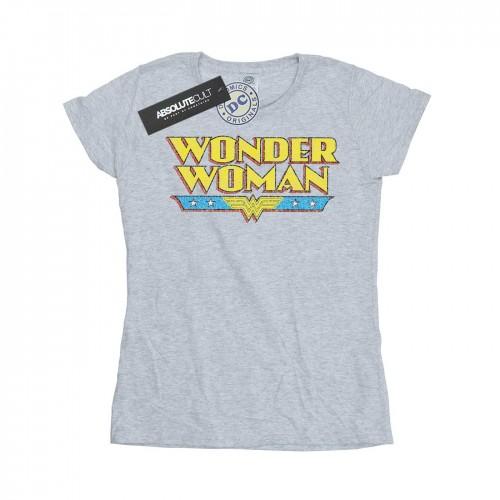 DC Comics Womens/Ladies Wonder Woman Crackle Logo Cotton T-Shirt