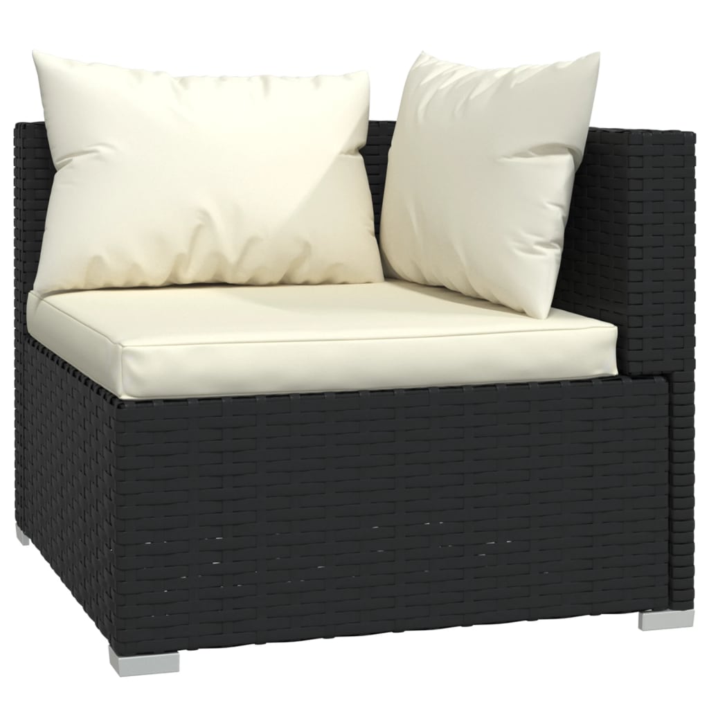Vidaxl 10-Cz. Zestaw Mebli Do Ogrodu, Poduszki, Rattan Pe, Czarny