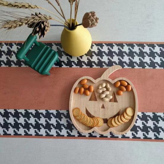 Подносы для сервировки на вечеринку в честь Хэллоуина, тыква, привидение, череп летучей мыши, конфеты, закуски, десертные тарелки, деревянная фермерская тарелка, столовые приборы для вечеринки в честь Хэллоуина