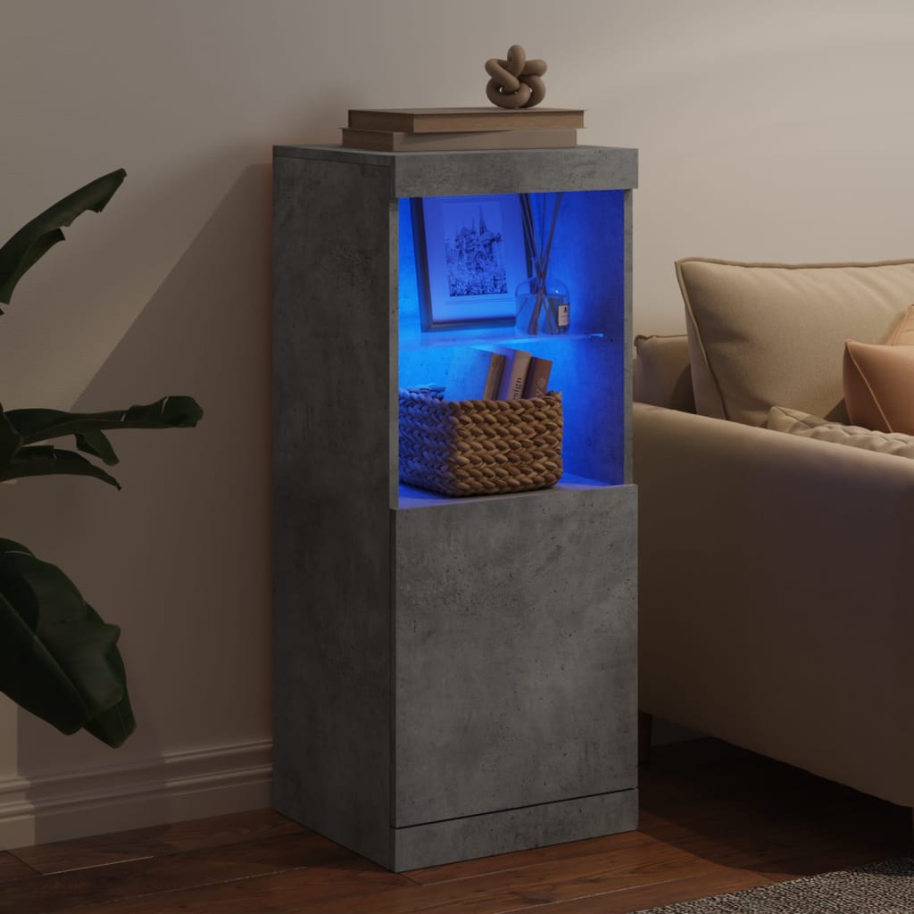 Vidaxl Szafka Z Oświetleniem Led, Szarość Betonu, 41X37X100 Cm