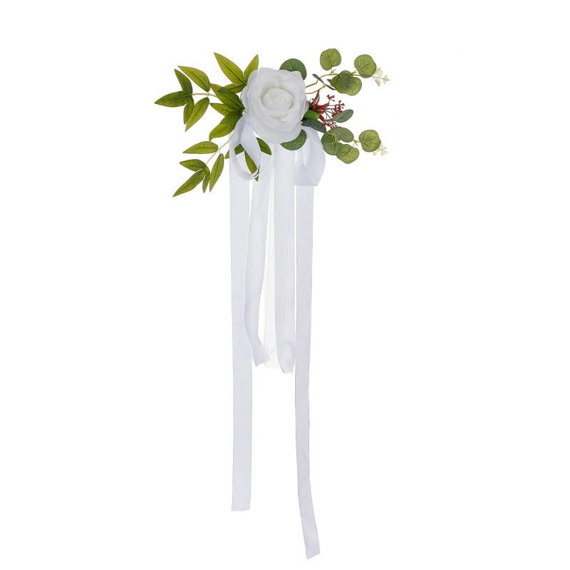 Outdoor Wedding Decoration Rose Chair Back Flower Wedding Car Mirror Flower Wedding Corridor Hotel Chair Back Flower