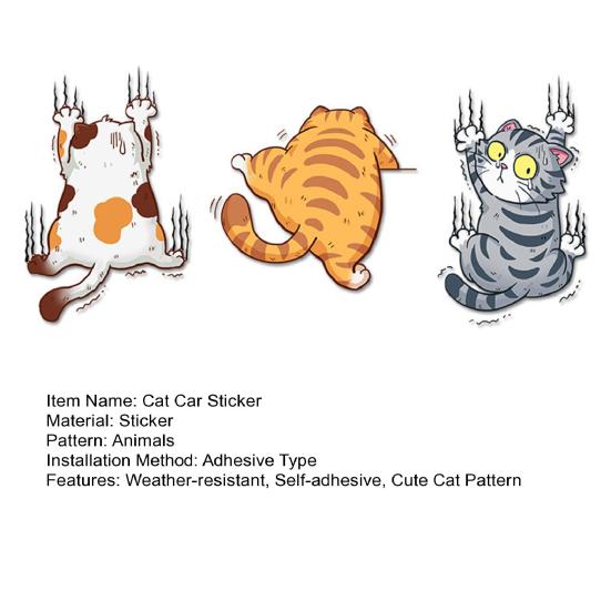 3 шт./компл., наклейка на автомобиль с царапинами, забавная, устойчивая к атмосферным воздействиям, самоклеящаяся, внедорожник, автомобильное украшение для окна, кузова, наклейка с отделкой котенка, животного, автомобиля