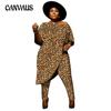 Плюс Размер Женская мода Одна линия плеча Темперамент Сексуальный с открытыми плечами Печатный костюм из двух частей