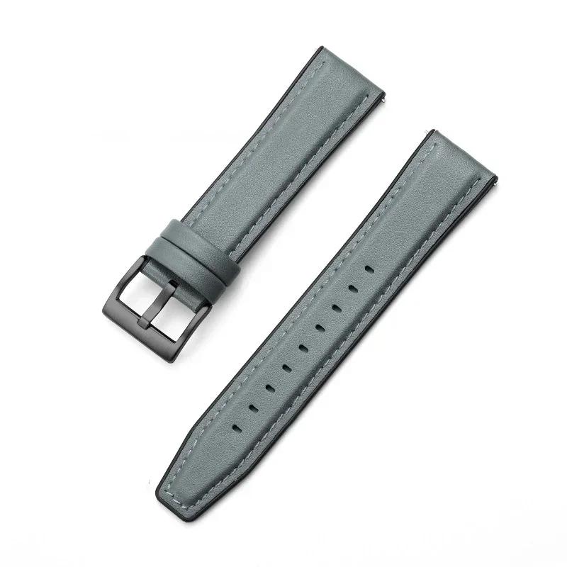 Кожаный силиконовый браслет для Amazfit GTR 47 мм, ремешок для Xiaomi Amazfit Pace/Stratos 1 2 3/GTR2/GTR 2e, ремешок для часов
