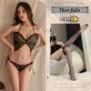 Sex underwear transparent mesh butterfly three-point backless free uniform suit flirting sex underwear women's free
