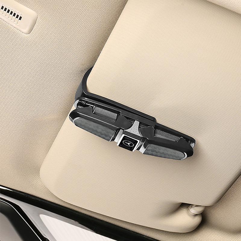 1pcs Car Sun Visor Glasses Box Universal Sunglasses Clip Card For Mercedes Benz AMG W247 W212 W213 W205 AMG W177 V177 W176 GLA GLC X253 W166