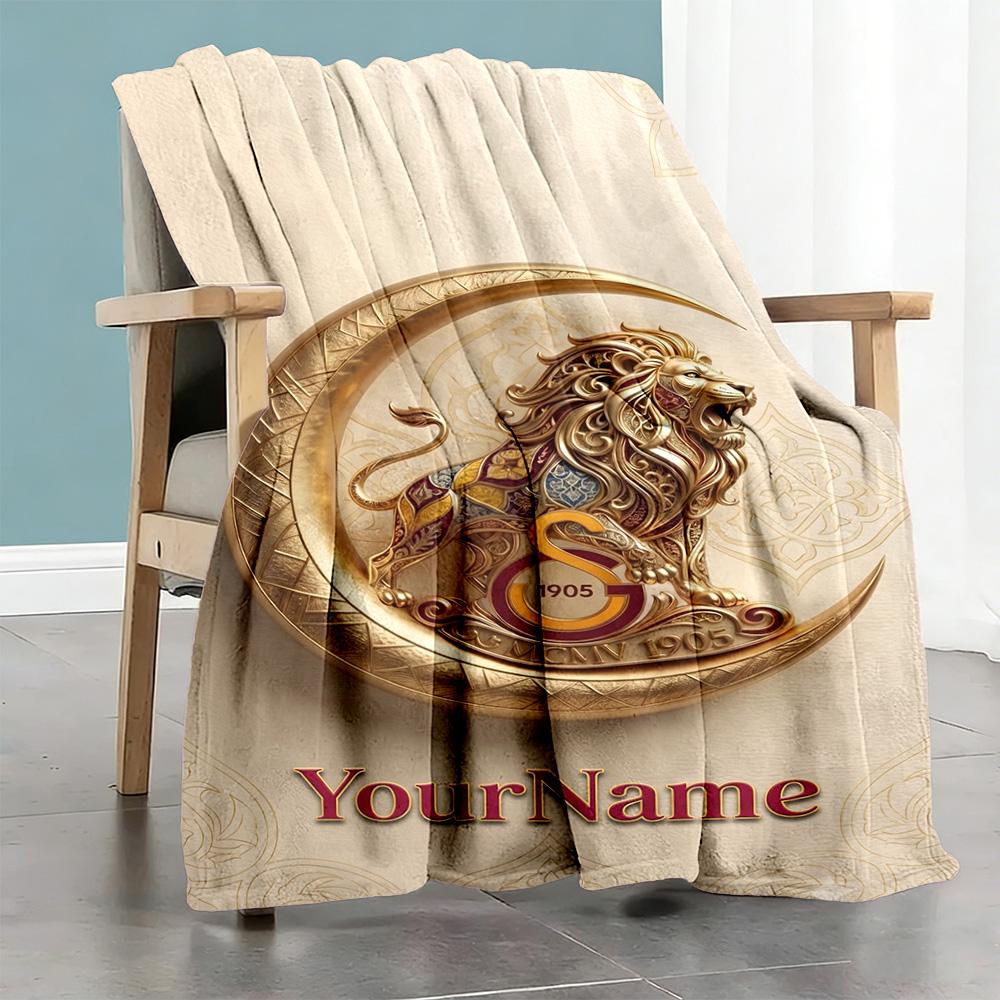 Galatasaray Customize Text Blanket Gift Customizable Blanket Warmthful Decor For Picnics Chair Seaside Bed Allseason Use