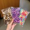 100Pcs/bag Colorful Basic Nylon Ealstic Hair Ties for Girls Ponytail Hold Scrunchie Rubber Band Kid Fashion Hair Accessories