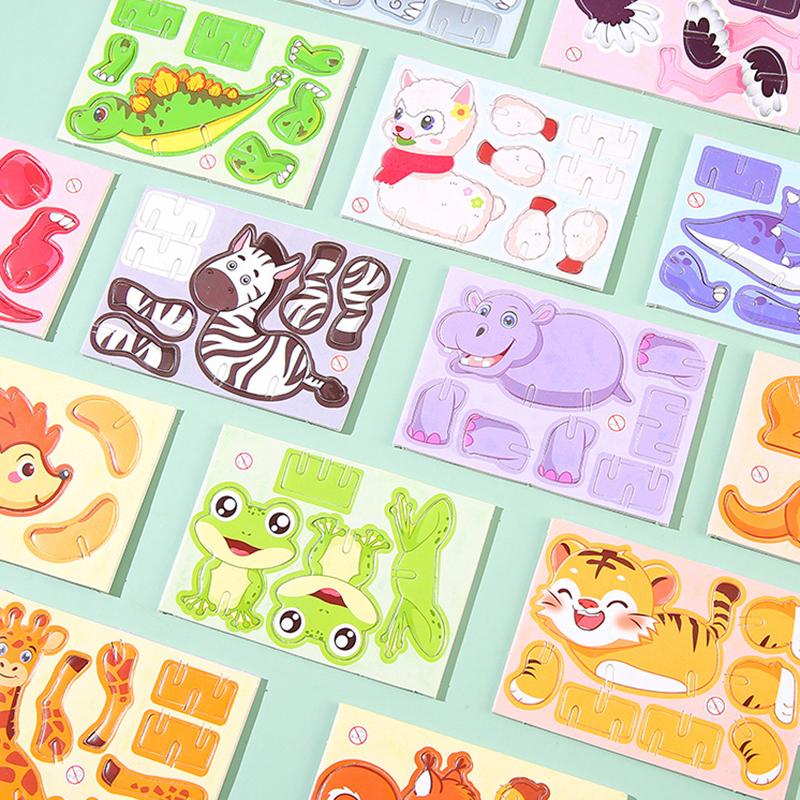 30Kinds Animal 3D Puzzle Kids Children Birthday Party Toy Paperboard Cartoon Dinosaur DIY Puzzles  Jungle Animals Parties Favors