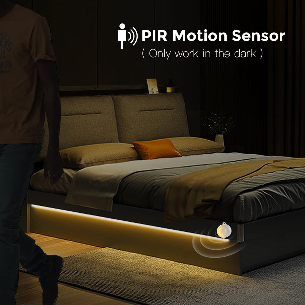 Wireless PIR Motion Sensor COB LED Strip Neon Lights USB 5V Neon Tape Silicone Waterproof Kitchen Cabinet Bed Closet Night Lamps