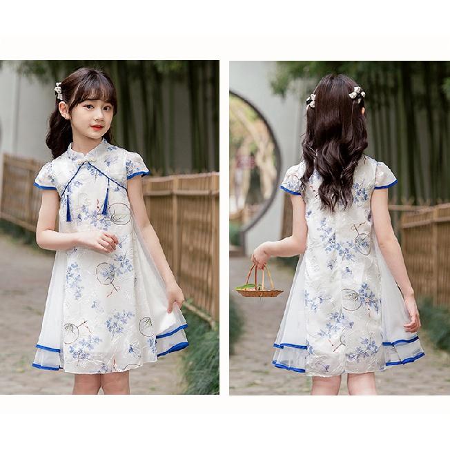 Новое платье Qipao Hanfu в китайском стиле для девочек: Идеально подходит для традиционного и классического стиля.