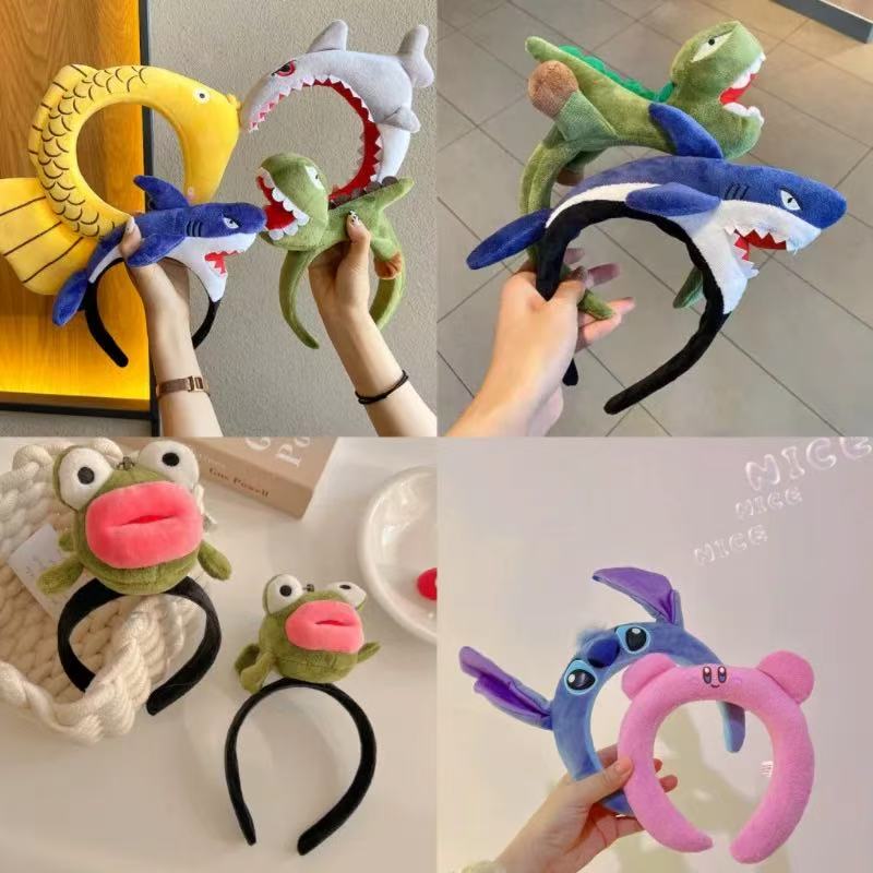 Anime Super Cute Crab Headband New Dinosaur Design Hairband Hair Clip Accessory for Women and Men Funny Cartoon Style