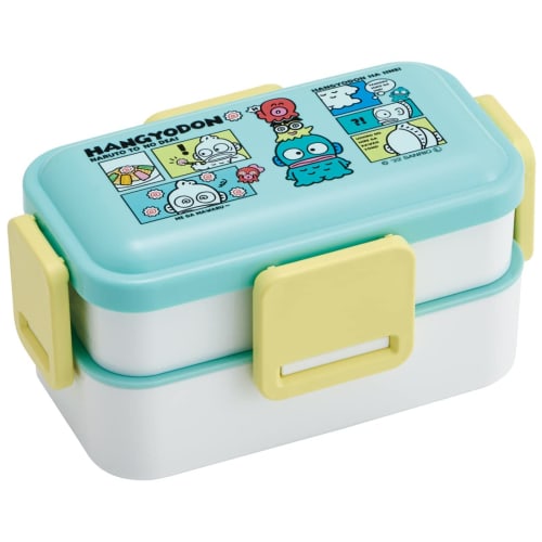 Skater Bento Box 2 Tiers 600ml for Women Antibacterial Fluffy Dome Lid Made In Japan Sanrio Hangyodon Comic PFLW4AG