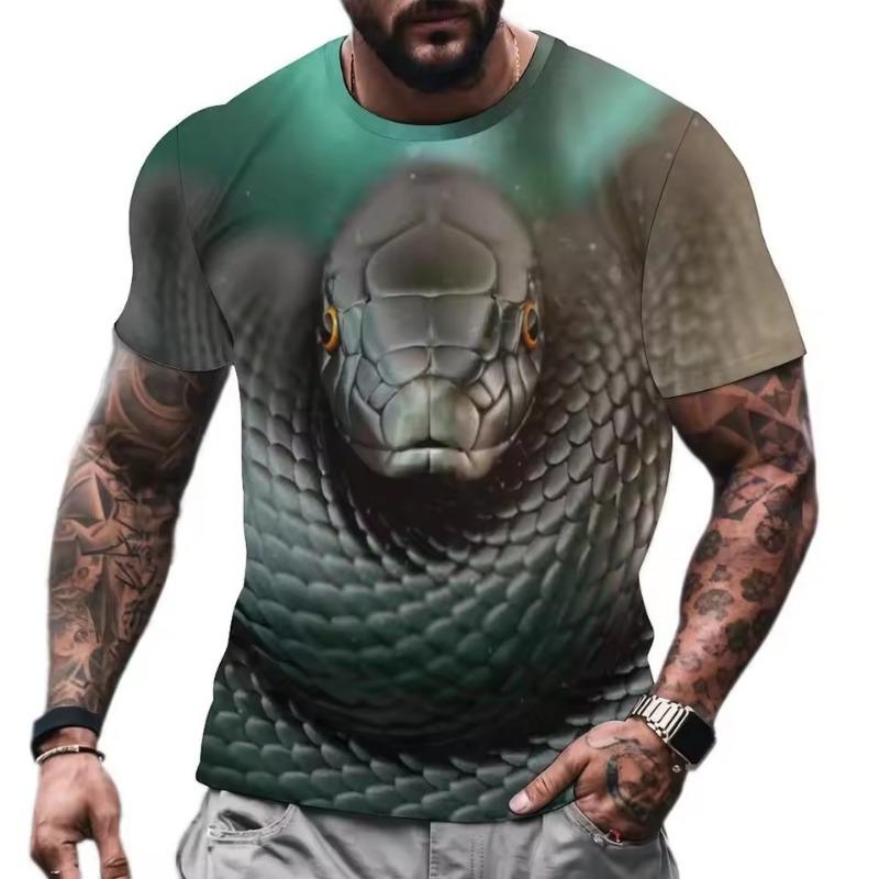 Horror Animal Snake 3D Print T-shirt Fashion Cobra Streetwear Men Woman O-Neck T Shirts Oversized Harajuku Tees Male Tops
