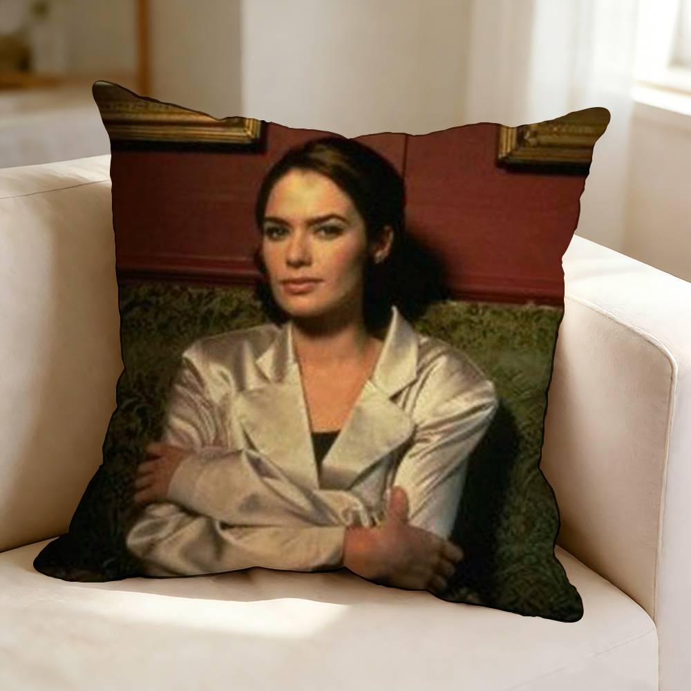 Film and Television Actress LLena HHeadey Square DoubleSided printed Pillow Case Bedroom Bedside Pillow Sofa Cushion Cover