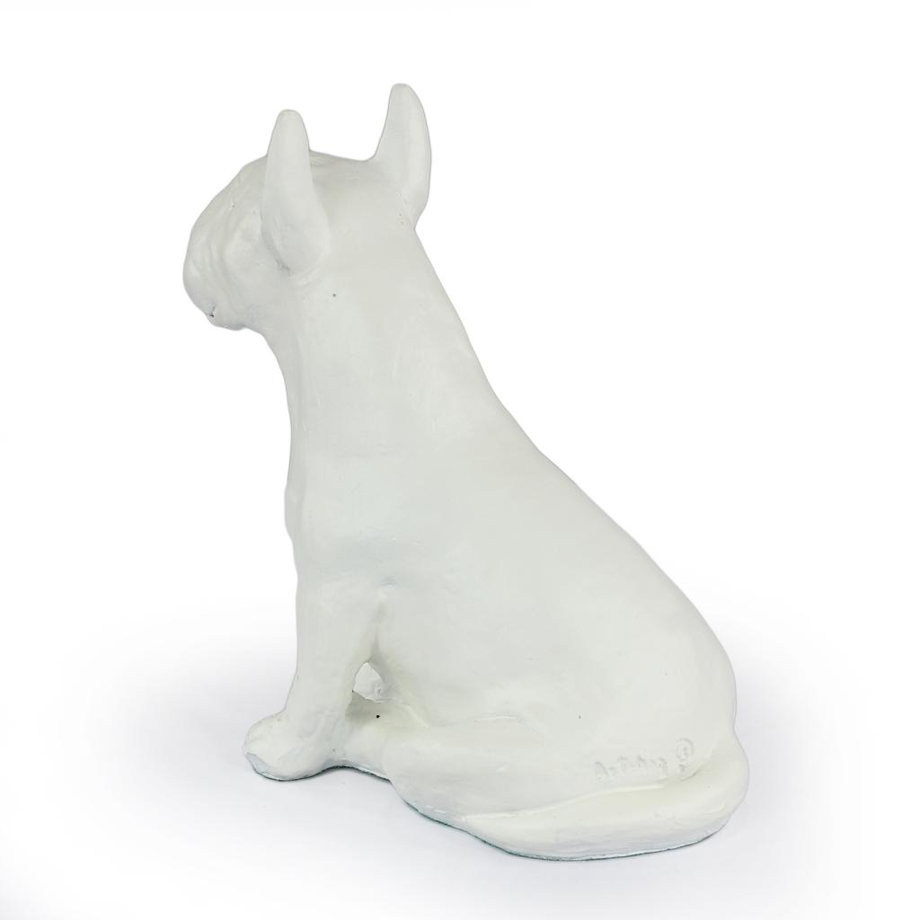 Bull Terrier, Bully II - Dog Statue, Sitting Dog for Desk, Decoration for the Living Room of a Dog Lover by Art-Dog