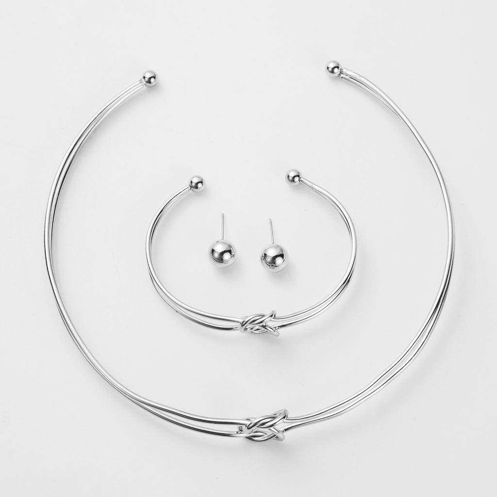 Tooxika Personalised Trend Exaggerated Punk Ring Buckle Women Collar Open Design Vintage Necklace Set