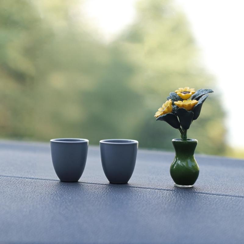 Украшение интерьера автомобиля, мини-ваза с подсолнухом, центральная консоль, зеркало заднего вида, украшение для внедорожника, аксессуары, женские подарки