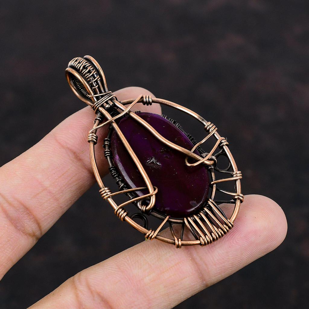 Tree Of Life Purple Fire Labradorite Pendant Copper Wire Wrapped Pendant Handmade Copper Jewelry Tree Of Life Pendant Real Gemstone Pendant