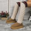 2024 2024 Женские зимние сапоги на платформе, высокие носки, теплая обувь, выше колена 2024 Женские плюшевые нескользящие длинные тюбинговые сапоги