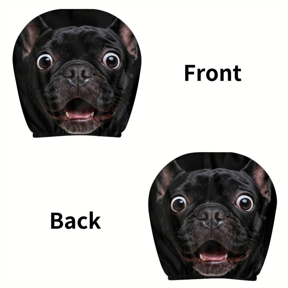 2Pcs Funny Car Seat Headrest Protectors Elastic Automobile Pillowcase Halloween