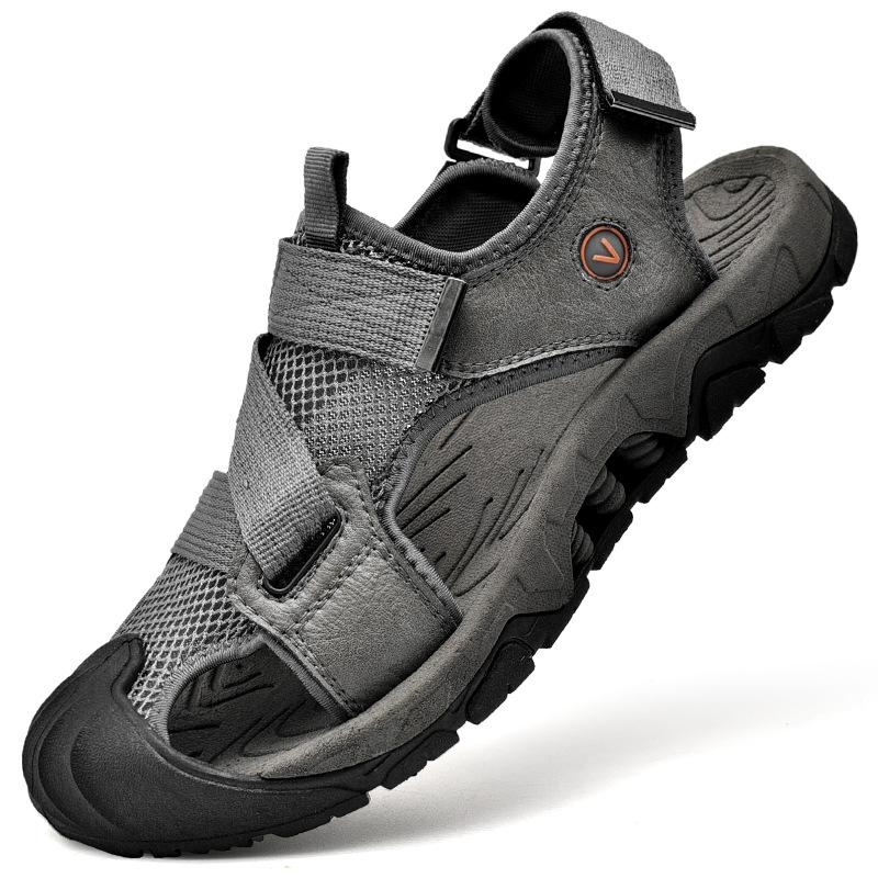 Мужские сандалии, летние, новые, для альпинизма, противоскользящие, с мягкой подошвой и износостойкой кожей, повседневные, для пляжа среднего возраста