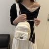 Маленький квадратный рюкзак из ПУ для женщин с цепочкой и уличным стилем для повседневного использования