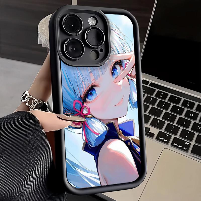 Чехол для телефона iPhone 17 Air 16E 15 16 Pro Max Genshin Impact Камисато Аяка Чехол 14 Plus 13 12 Mini Мягкий Силиконовый Fundas